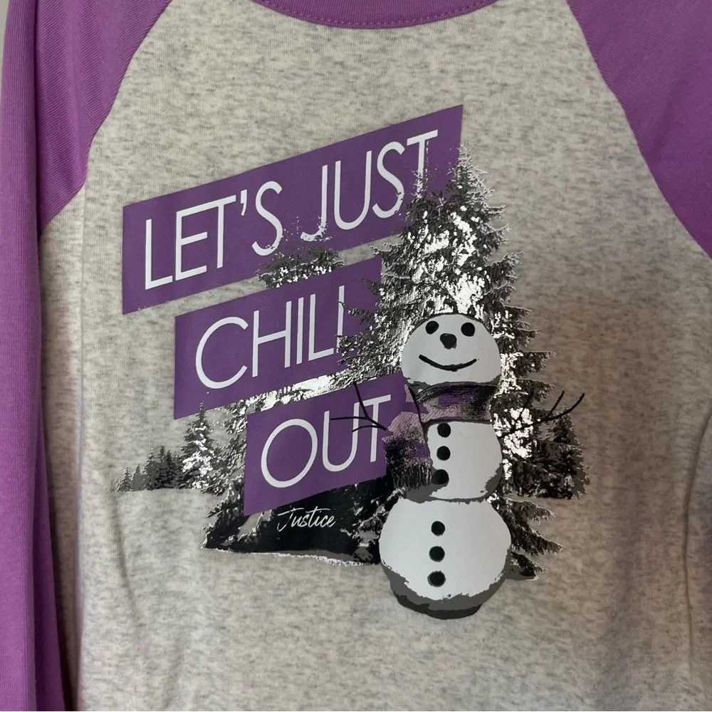 Justice Purple and Gray Long Sleeve Tee